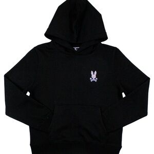 Psycho Bunny Black Hoodie Sweatshirt with Bunny Logo